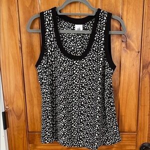 Cabi Printed Daydream Top Small Black White print Sleeveless Tank new
